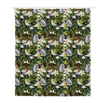 Vanilla Flower And Coconut Pattern Print Polyester Shower Curtain
