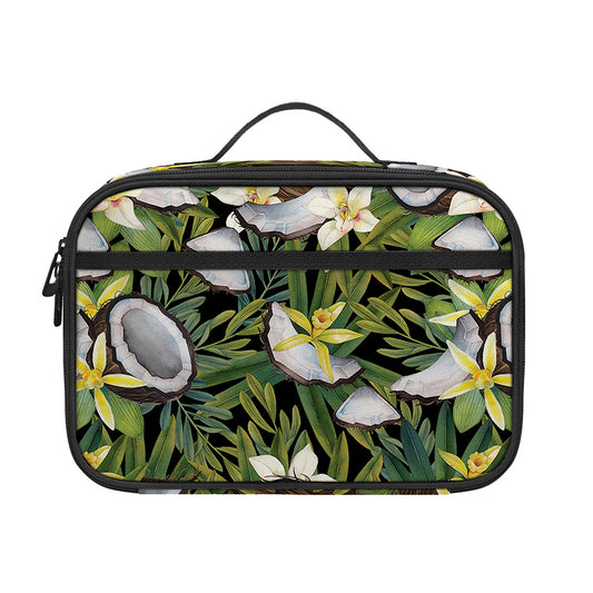 Vanilla Flower And Coconut Pattern Print Portable Lunch Bag