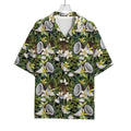 Vanilla Flower And Coconut Pattern Print Rayon Hawaiian Shirt