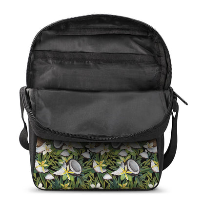 Vanilla Flower And Coconut Pattern Print Rectangular Crossbody Bag