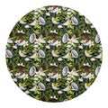 Vanilla Flower And Coconut Pattern Print Round Blanket