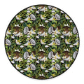 Vanilla Flower And Coconut Pattern Print Round Floor Mat