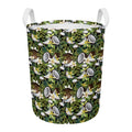 Vanilla Flower And Coconut Pattern Print Round Laundry Basket