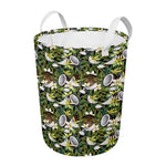 Vanilla Flower And Coconut Pattern Print Round Laundry Basket