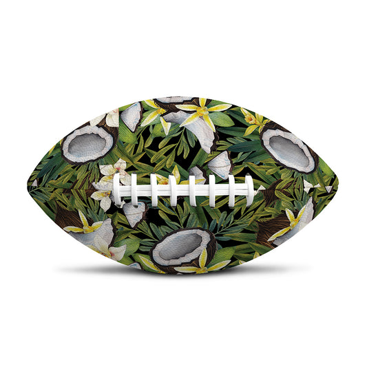 Vanilla Flower And Coconut Pattern Print Rugby Ball