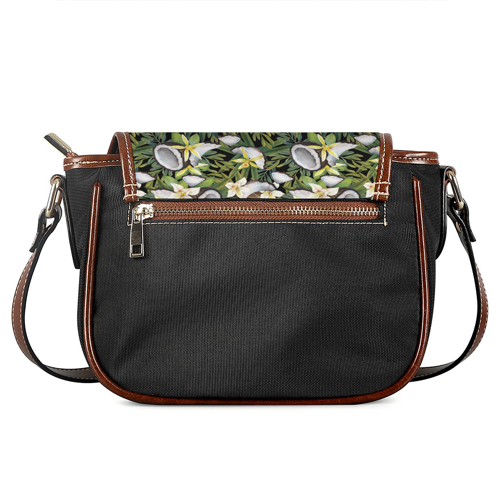 Vanilla Flower And Coconut Pattern Print Saddle Bag