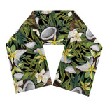 Vanilla Flower And Coconut Pattern Print Scarf
