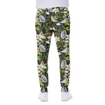 Vanilla Flower And Coconut Pattern Print Scuba Joggers