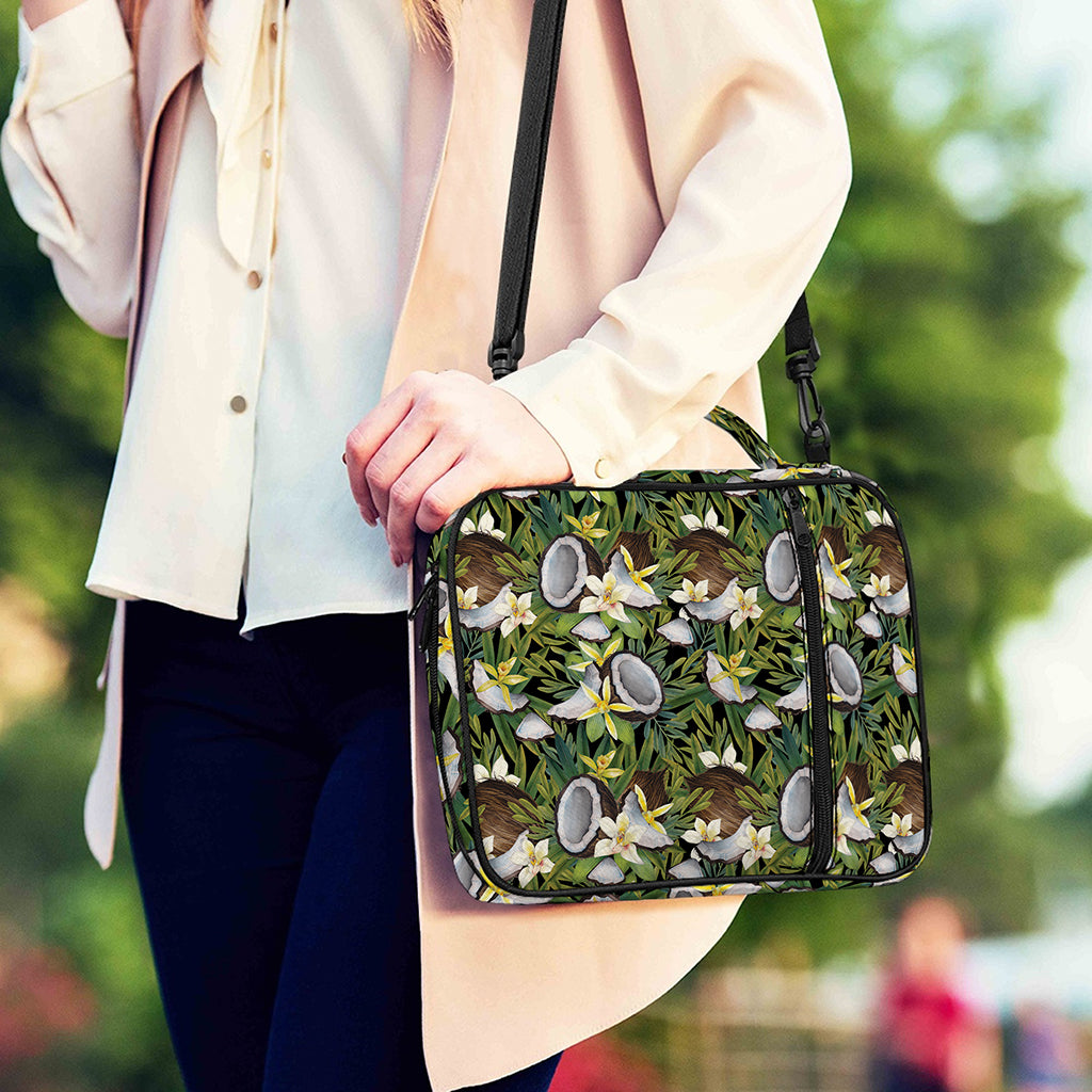 Vanilla Flower And Coconut Pattern Print Shoulder Strap Bible Bag
