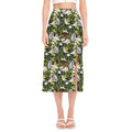 Vanilla Flower And Coconut Pattern Print Side Slit Midi Skirt