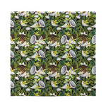 Vanilla Flower And Coconut Pattern Print Silk Bandana