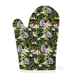 Vanilla Flower And Coconut Pattern Print Single Oven Mitt