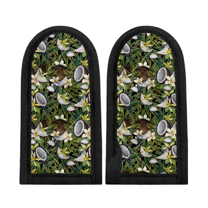 Vanilla Flower And Coconut Pattern Print Skillet Handle Cover