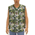Vanilla Flower And Coconut Pattern Print Sleeveless Baseball Jersey