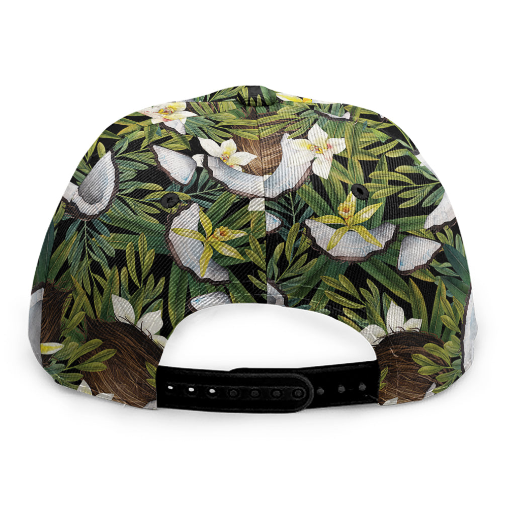 Vanilla Flower And Coconut Pattern Print Snapback Cap