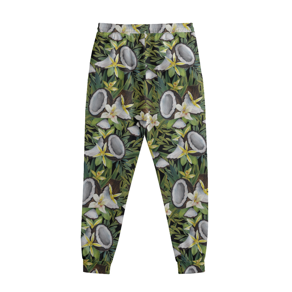 Vanilla Flower And Coconut Pattern Print Sweatpants