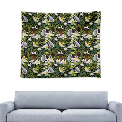 Vanilla Flower And Coconut Pattern Print Tapestry