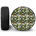 Vanilla Flower And Coconut Pattern Print Tire Cover