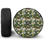 Vanilla Flower And Coconut Pattern Print Tire Cover With Camera Hole