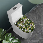 Vanilla Flower And Coconut Pattern Print Toilet Lid Cover