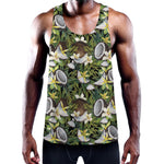 Vanilla Flower And Coconut Pattern Print Training Tank Top