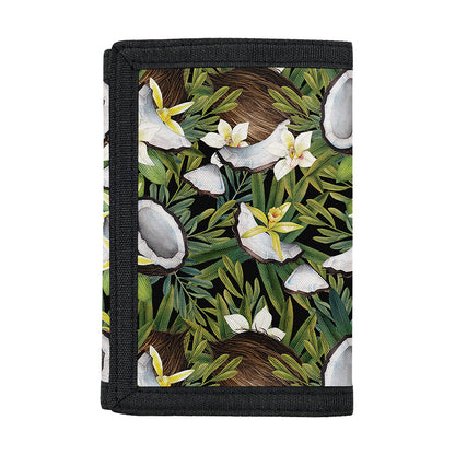 Vanilla Flower And Coconut Pattern Print Trifold Wallet
