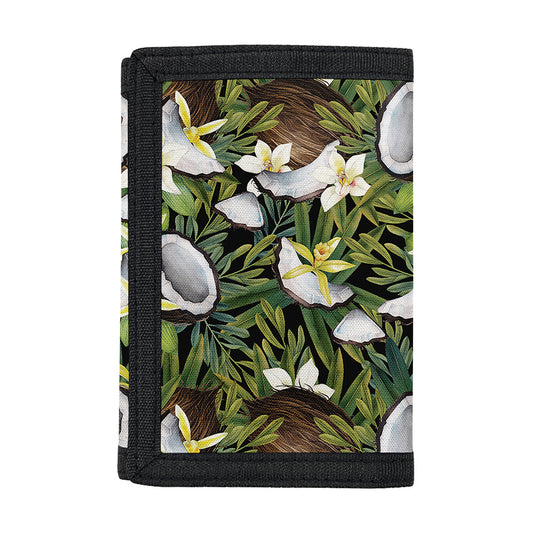Vanilla Flower And Coconut Pattern Print Trifold Wallet