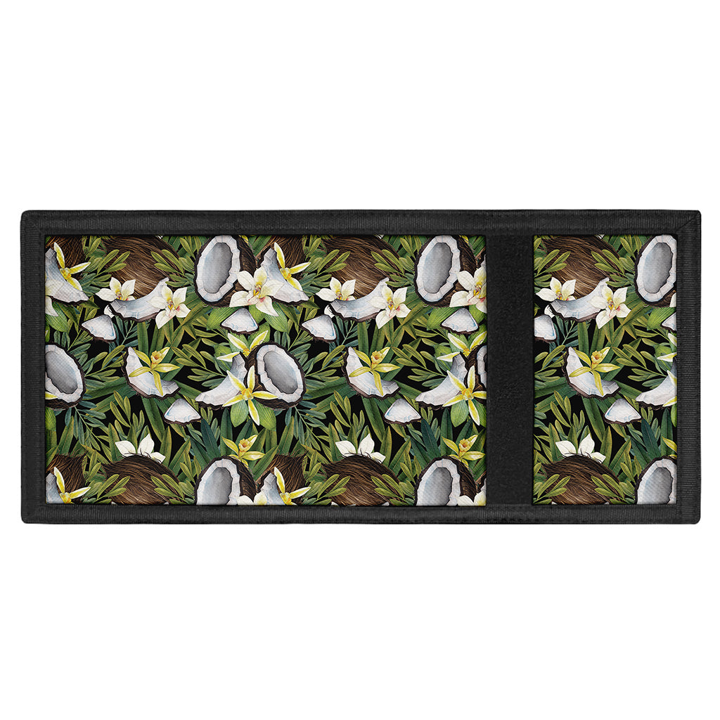 Vanilla Flower And Coconut Pattern Print Trifold Wallet