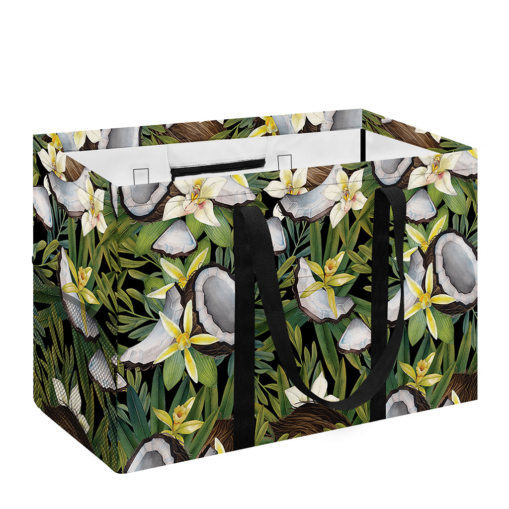 Vanilla Flower And Coconut Pattern Print Utility Tote Bag