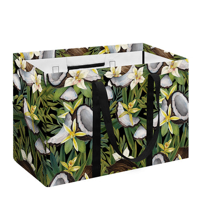 Vanilla Flower And Coconut Pattern Print Utility Tote Bag
