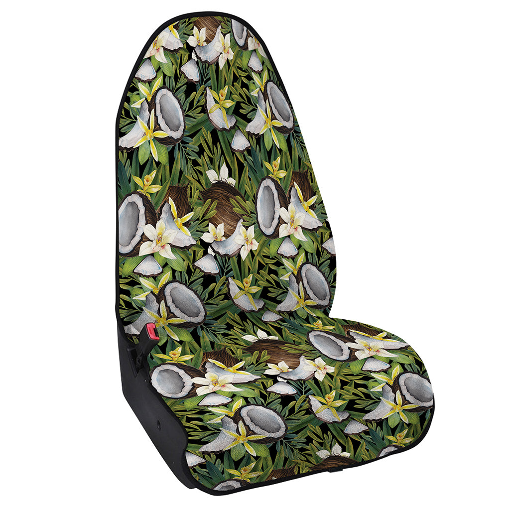 Vanilla Flower And Coconut Pattern Print Waterproof Car Seat Cover