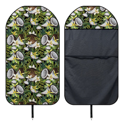 Vanilla Flower And Coconut Pattern Print Waterproof Car Seat Cover