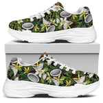 Vanilla Flower And Coconut Pattern Print White Chunky Shoes