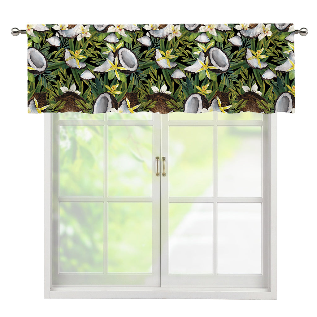 Vanilla Flower And Coconut Pattern Print Window Valance