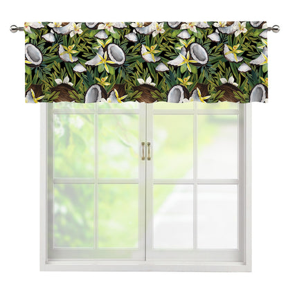 Vanilla Flower And Coconut Pattern Print Window Valance