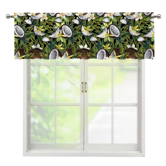 Vanilla Flower And Coconut Pattern Print Window Valance