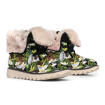 Vanilla Flower And Coconut Pattern Print Winter Boots