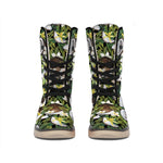 Vanilla Flower And Coconut Pattern Print Winter Boots