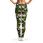 Vanilla Flower And Coconut Pattern Print Women's Leggings
