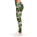 Vanilla Flower And Coconut Pattern Print Women's Leggings