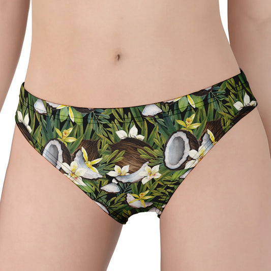 Vanilla Flower And Coconut Pattern Print Women's Panties