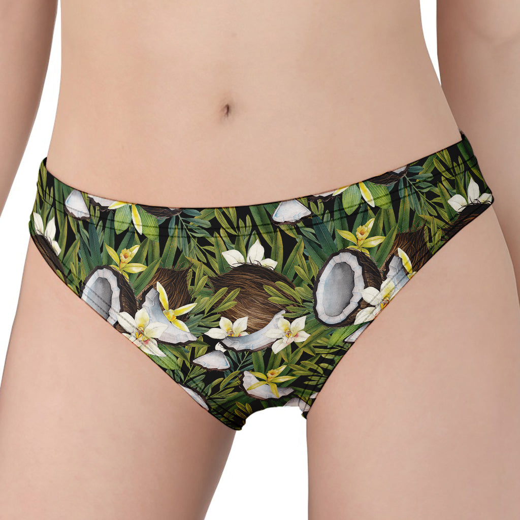 Vanilla Flower And Coconut Pattern Print Women's Panties