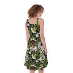 Vanilla Flower And Coconut Pattern Print Women's Sleeveless Dress