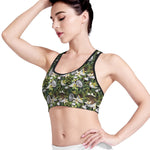 Vanilla Flower And Coconut Pattern Print Women's Sports Bra