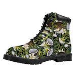 Vanilla Flower And Coconut Pattern Print Work Boots
