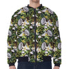 Vanilla Flower And Coconut Pattern Print Zip Sleeve Bomber Jacket