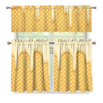 Vanilla Ice Cream Melted Print 3 Piece Kitchen Curtains