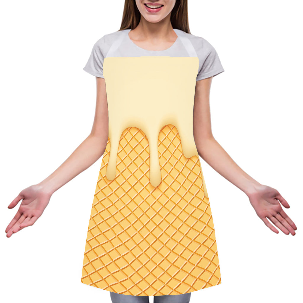 Vanilla Ice Cream Melted Print Adjustable Apron