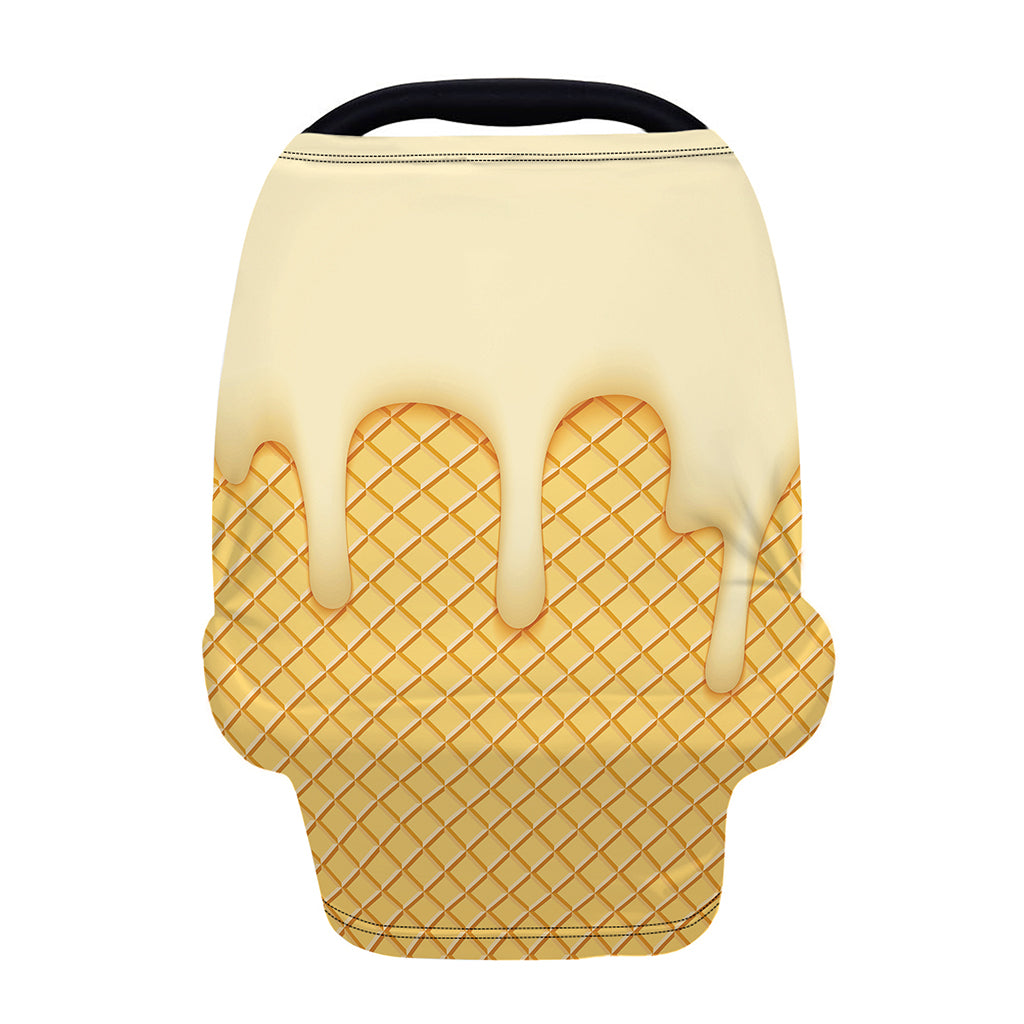 Vanilla Ice Cream Melted Print Baby Seat Cover