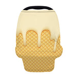 Vanilla Ice Cream Melted Print Baby Seat Cover